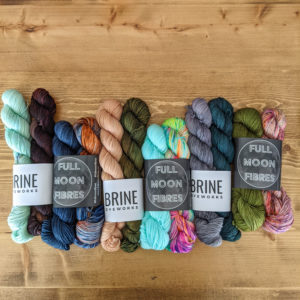 50 gram sock sets from Brine Dyeworks and Full Moon Fibres